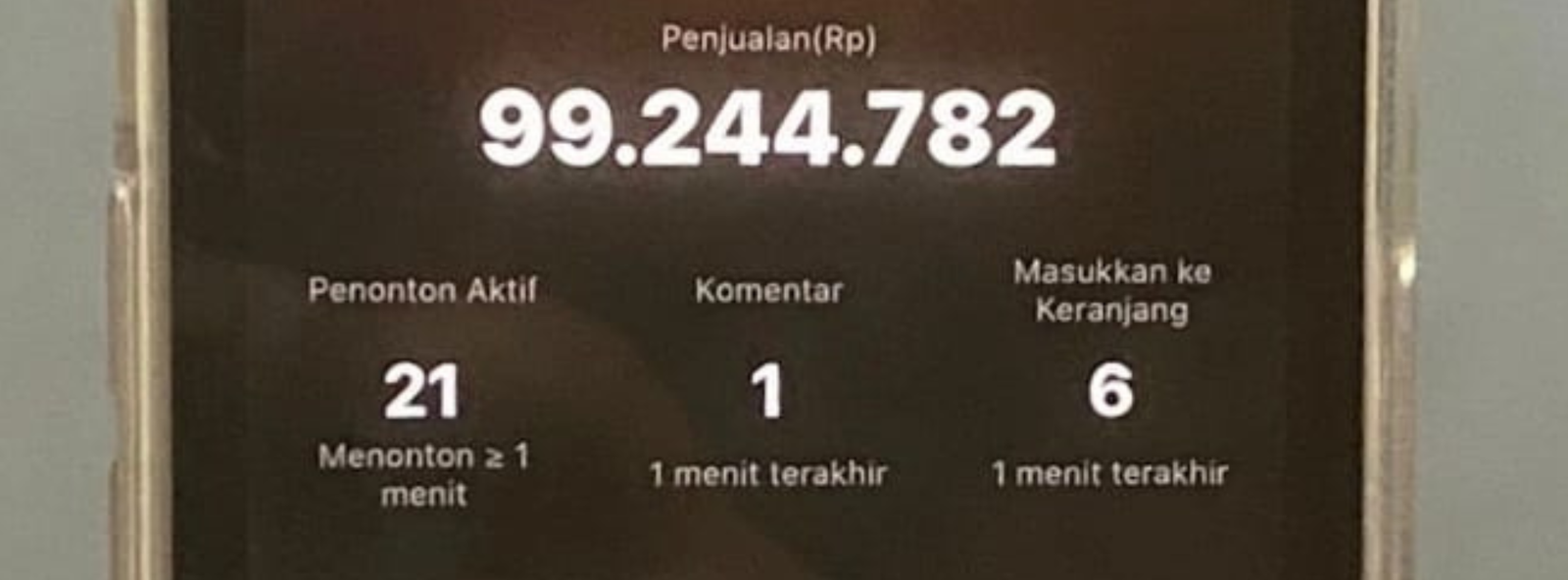 Bukti penjualan sesi live LEVE Agency