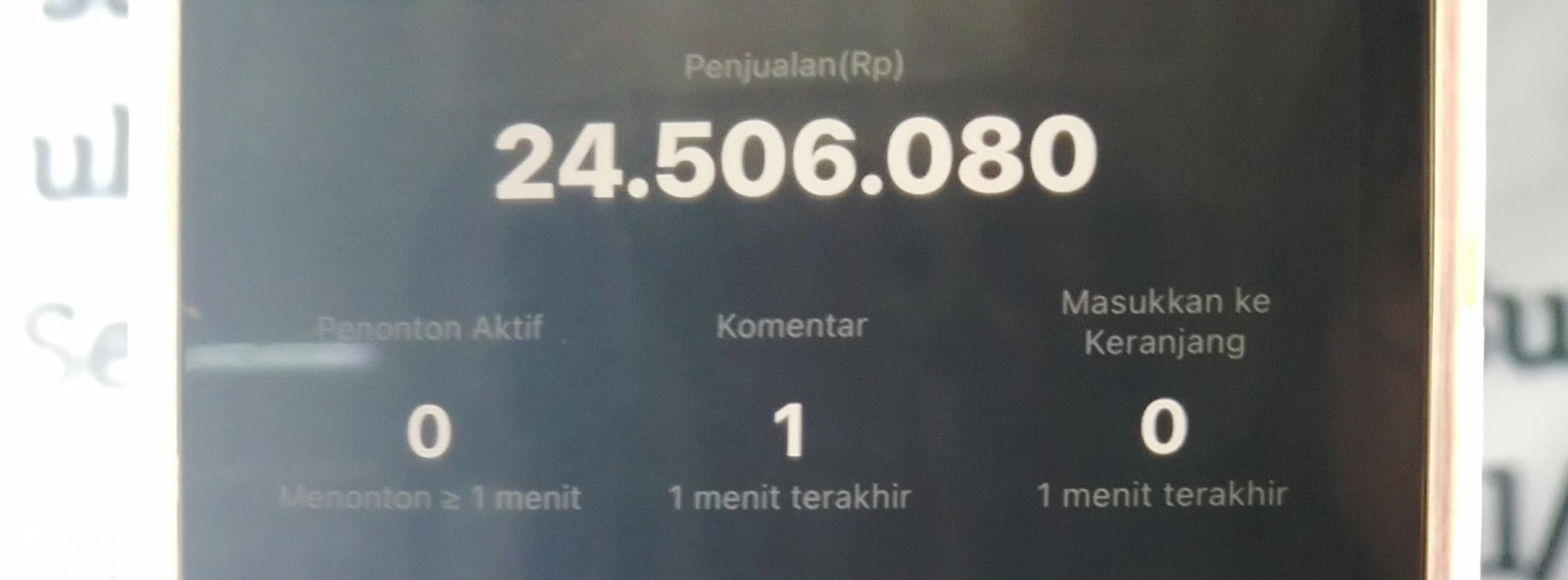 Bukti penjualan sesi live LEVE Agency