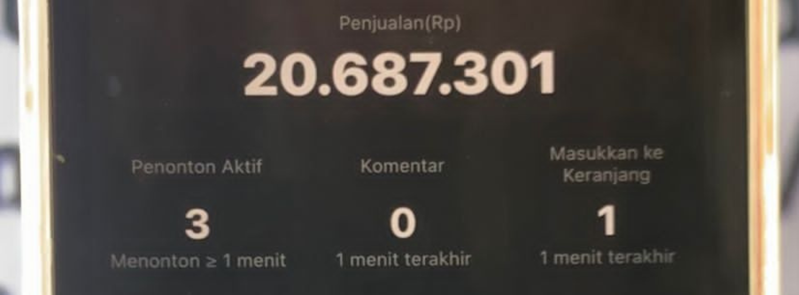 Bukti penjualan sesi live LEVE Agency